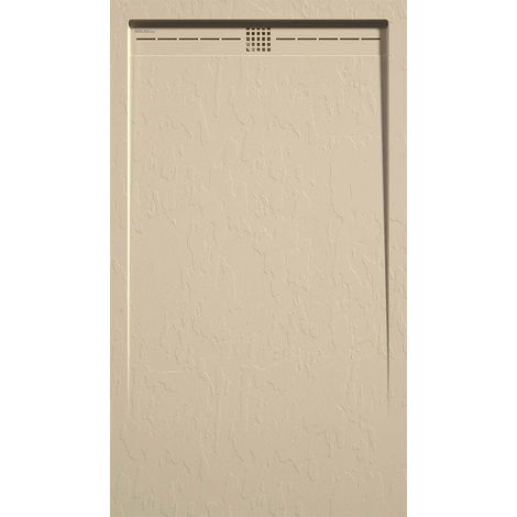 Receveur de douche Crème, finition Ardoise Stone CACH, grille de couleur - 140 x 80 cm (1/4)
