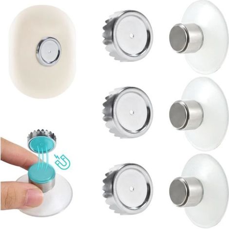 Lot de 3 Porte Savons Aimanté, Sans Perçage Porte Savon Ventouse, Design Simple & Fixation Puissante, Porte-Savon Magnétique (1/4)