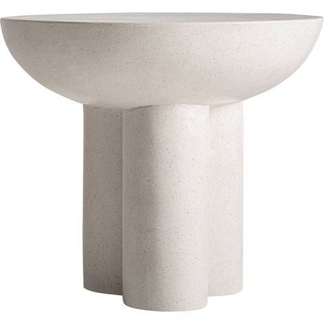Table d'appoint en terrazzo contemporaine - blanc cassé moucheté (1/5)
