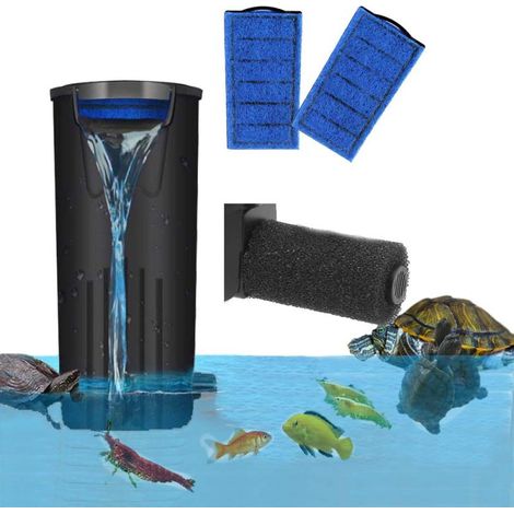 Beyamis Filtre aquarium tortues – submersible 600l/h, silencieux, noir (1/5)