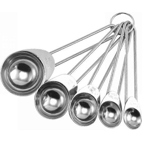 Cuillères doseuses en acier inoxydable / Cuillères doseuses pour la pâtisserie / Ensemble de 5 cuillères doseuses / Cuillères doseuses indispensables en cuisine (1/3)