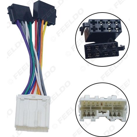 Convient pour Mitsubishi, faisceau de câblage ISO, modification de l'autoradio CD, câble de connexion non destructif à double prise.