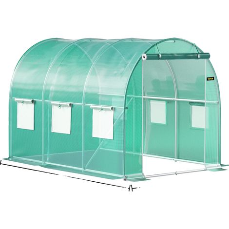 Serre Tunnel, Cadre en Acier Galvanisé, Housse PE Imperméable, 10x7x7ft (1/2)