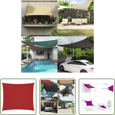 Regenschutz - Sonnensegel Oxford-Gewebe Rechteckig 2x2,5 m Rot