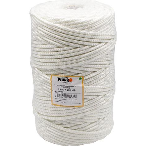 CUERDA TRENZADA NYLON 6 MM BLANCA GRANETE 200 M (1/2)