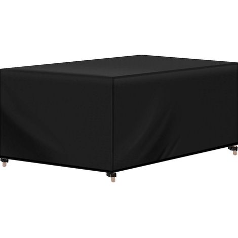 WOLTU Copertura per Mobili da Giardino in Oxford 420D. Telo Copertura da Esterno con Coulisse. Idrorepellente Antivento anti-UV. Copertura per Tavolo e Sedie da Esterno. 250x210x90 cm Nero (1/5)