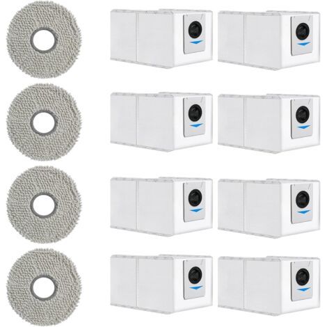 12 Pièces Kit d'accessoires pour Ecovacs DEEBOT T30 Pro Omni / T30 Max, 8 Sac d'Aspirateur 4 Chiffon Lavable, Ensemble d'accessoires pour Aspirateur Robot (1/5)