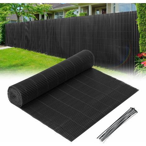 Paravent de jardin en PVC pour jardin et balcon – Cloison de séparation pour préserver l'intimité, écran de balcon, gris résistant aux intempéries 90 x 500 cm (1/5)