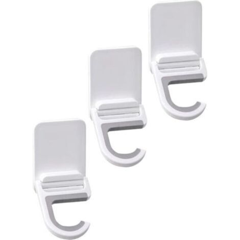 Ganchos adhesivos para escobas Crezuo para montaje en pared, juego de 3, no requieren perforación, diseño plegable, color blanco, gran capacidad de carga, accesorio para cocina y baño, organización pr