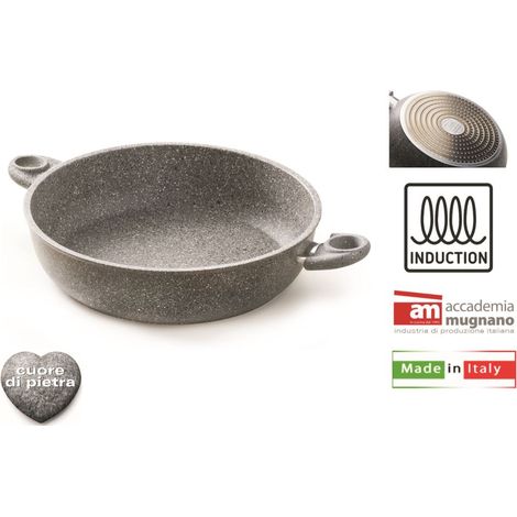 Pentola Tegame anche Induzione 2 Manici Cuore di pietra 32 cm Accademia Mugnano
