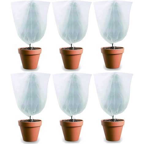 Filiyano-Housse d'hiver pour plantes en pot, protection contre le gel, avec cordon de serrage (60 x 80 cm) (1/5)