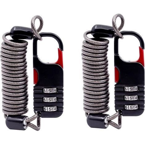 This small retractable combination padlock made of steel cable is suitable for suitcases, handbags, backpacks and other similar items. (1/5)
