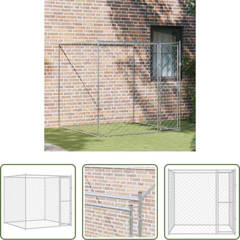 vidaXL Cage pour chien Argenté 200 x 200 x 200 cm Acier galvanisé (1/5)