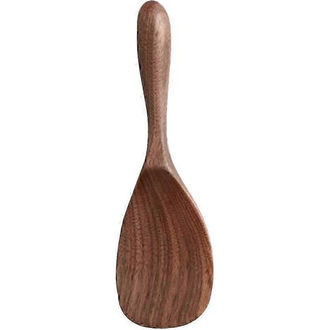 Cuillère à soupe en bois, spatule à riz - Cuillères de service pour buffet d'hôtel, noyer noir-C (1/5)