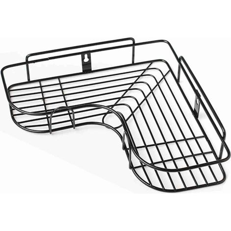 Étagère de douche d'angle, rangement mural triangulaire pour salle de bain, cuisine, balcon, noir (1/5)