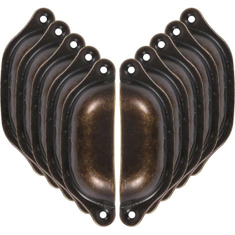 10 Stück muschelförmige Schubladenknöpfe, Vintage-Schrankgriffe, Retro-Möbelgriffe-9.8X3.2cm (1/3)