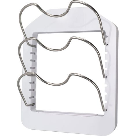 Organisateur de couvercles de casseroles en plastique en forme de U, support de rangement pour couvercles de plaques de cuisson, blanc (1/5)