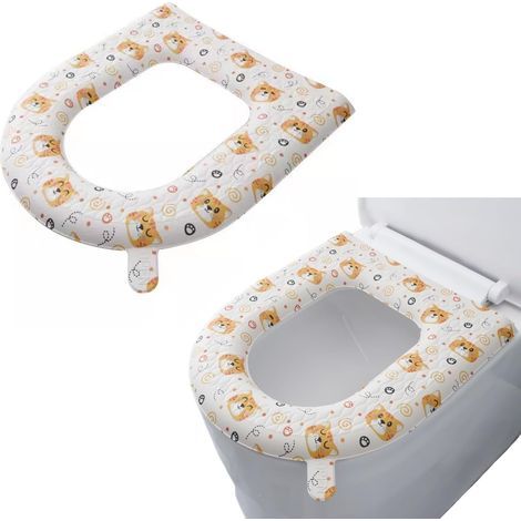 CCYKXA  Set of 2 toilet seat covers, toilet seat warmer, elongated toilet seat cover, padded cushion, washable or portable O-shaped toilet tank cover