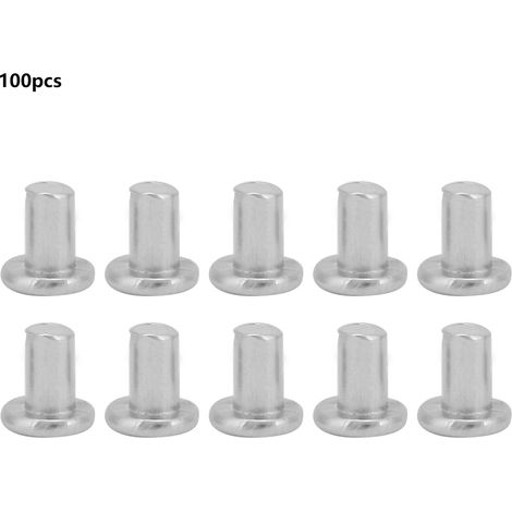 100 pièces rivets aluminium tête fraisée M2,5 x 3/4/5 mm, rivets pleins à tête plate, lot mixte pour fixation, M2,54 (1/5)