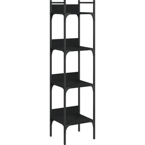 vidaXL Libreria a 4 Ripiani Nera 35x30x138,5 cm in Legno Multistrato (1/5)