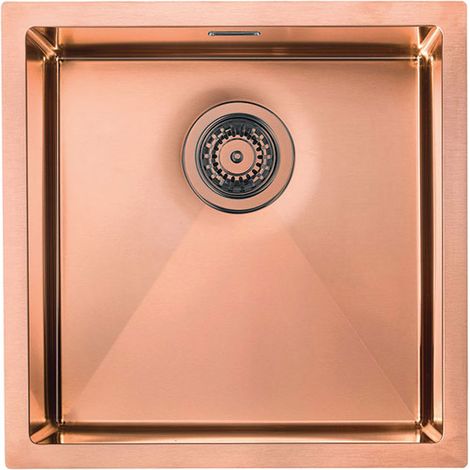 Lavello IRIDE F3" 1 vasca ACCIAIO INOX Finitura: COPPER BRONZE, incasso: slim, sottotop e filotop, 45X45 prof. 19 (1/2)