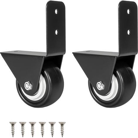 Lot de 2 roulettes pour meubles – Diamètre 40 mm – Fixation en équerre et vis incluses – Pour tables, chaises et armoires