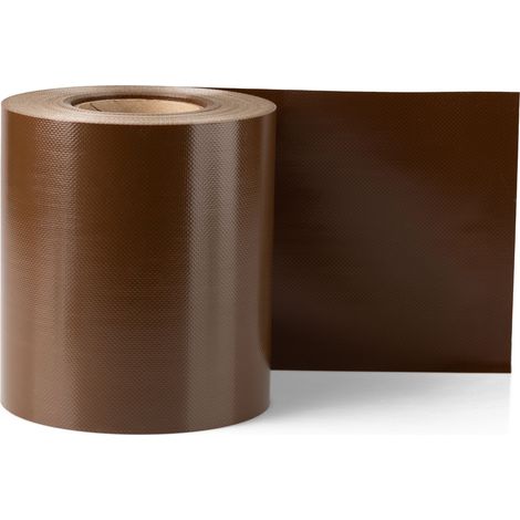 Electronicx PVC Sichtschutzstreifen Sichtschutzrolle Braun RAL 8014 Doppelstabmatten 35m x 19cm 650g/m² Premium-Qualität extra stark