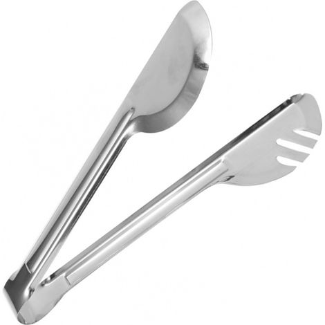 TrAdE Shop Traesio - Pinza Per Arrosto In Acciaio 24cm Clip Maniglia Utensili Da Cucina Pasta Insalata -