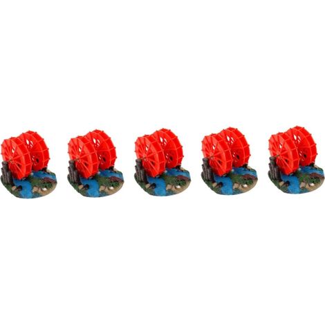 5 Pièces Accessoire pour Aquarium Plant Water Sculpture Décoration d'aquarium décoratif Accessoires d'aquarium Roue hydraulique pour Aquarium en résine Moulin à Vent pour Aquarium (1/5)