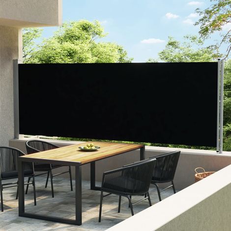 Auvent latéral rétractable de patio,Auvent facile à assembler Anti-UV 600x160 cm Noir -FR29935 (1/5)