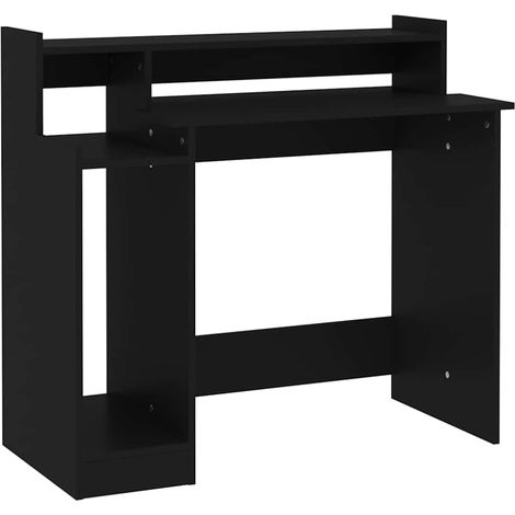 Scrivania con Luci LED Nera 97x45x90 cm in Legno Multistrato vidaXL
