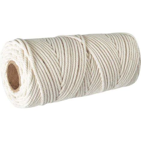Corde Coton Macramé 3mm, 100m Fil de Coton,100% Naturel Fil de macramé,Ficelle Corde de Tressée DIY de Tapisserie de Plante Cintre de Drapeau de Table de Décoration Artisanat Suspendues (1/5)