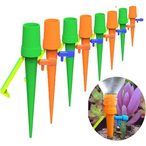Filiyano – Kit d'arrosage automatique - lot x8 (longueur env. 15,6 cm) - Système d'arrosage réglable avec vanne de contrôle à débit lent pour plantes (1/5)