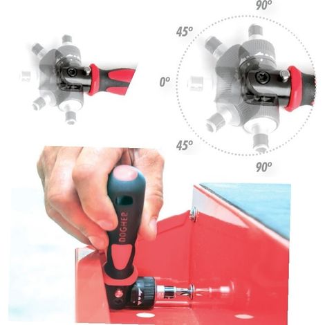 Klapp-Ratschenschraubendreher für 1/4" Bits  DOGHER 343-007