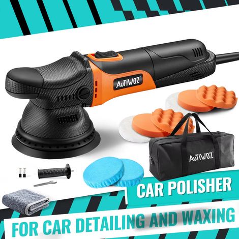 Polisseuse orbitale voiture 630W, double action DA, plateau 125mm, vitesse réglable 6 niveaux, pour detailing automobile, cire et polissage carrosserie, 2800–5800 tr/min