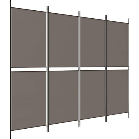 Paravent Cloison de séparation 4 panneaux, Pour Jardin, Balcon, Terrasse Anthracite 200x220 cm Tissu OIB6542E