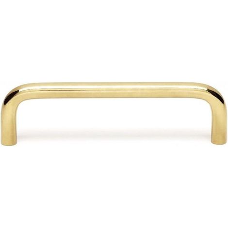 Poignée de meuble design, distance entre les trous 128 mm, pour cuisine, salle de bain, étagère, alliage d'aluminium, or, 2 pièces (1/4)