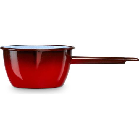 Briebe Ignea Cazo Cocina Hervir Leche Acero Esmaltado 12cm Hervidor 0,7L, Inducción, Todo Tipo Fuego, Horno  Rojo