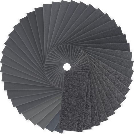 Papier de Verre, 120 à 3000 Grain Papier a Poncer eau/sec Carrosserie, Bois, Métal, 9 x 3.6 Papier Abrasif (84pcs) (1/5)