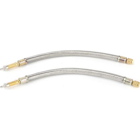 Adattatore di prolunga per valvola pneumatici, 2 pezzi, in acciaio inossidabile intrecciato, universale per auto, 250 mm (1/4)