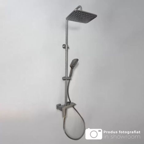 Colonne de Douche 38X130X4 Argenté Laiton Sanitaire Satine (1/5)