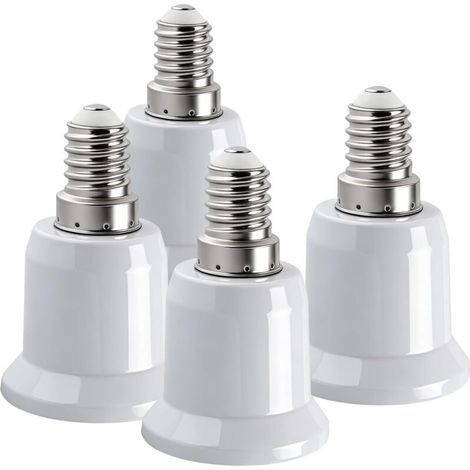 Adaptateur E14 vers E27 - Convertisseur de Douille Baïonnette à Vis - Pour Ampoules LED Incandescentes Halogènes - Lot de 4 (1/5)