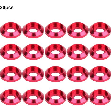 Sicherungsscheiben - 20 Unterlegscheiben für M3-Sechskantschrauben aus eloxiertem Aluminium 6061, leuchtendes Pink - Befestigungszubehör (20 Stück) (1/5)