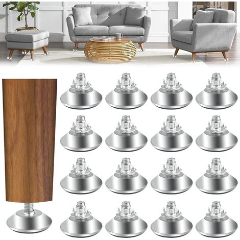 Lot de 25 Pieds de Nivellement à Vis M8 Pieds de Meubles Réglables M8 x 40 mm Pied à Vis pour Pied de Meubles Écrous de Blocage Vis de Réglage en Hauteur avec Écrou en T pour Table Canapé (1/5)