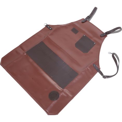 Tablier de barbier imperméable, cuisinier barman cuisine, tablier réglable avec poches, professionnel, résistant, noir, taille unique, ceinture ajustable, outil de travail, accessoire coiffure, restau (1/5)