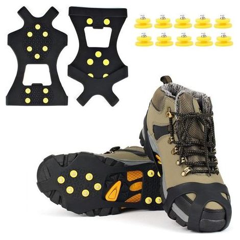 Glace Traction Crampons Antidérapant sur Chaussures/Bottes 10 Clous à Neige Grips Crampons Crampons Pointes (1/5)