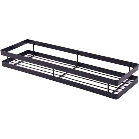 Küchengewürzregal, Wandregal, platzsparende Gewürzablage, ideal für die Aufbewahrung und Organisation in der Küche, 40 × 12 × 5,5 cm, Schwarz