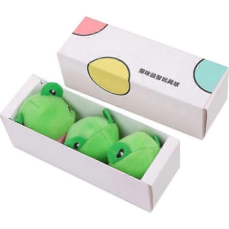 Lot de 3 jouets interactifs pour chat et chien : balle en peluche avec grelot, grenouille amusante, cadeau pour chaton et chiot.