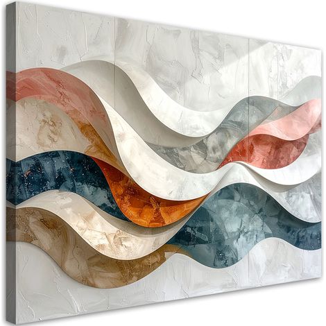 Cuadro sobre Lienzo, Olas abstractas imitación de pintura, 30x20 (1/5)