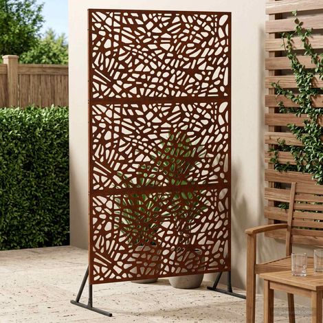 vidaXL Écran de confidentialité 100 x 50 x 180 cm Acier patiné Rouillé (1/5)
